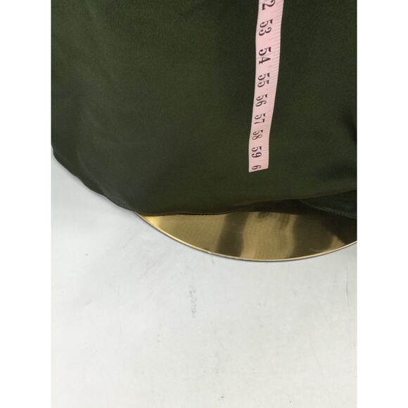 AW BRIDAL 18 2X plus green olive Roseanne wrap satin formal party maxi dress b32 - Picture 5 of 9